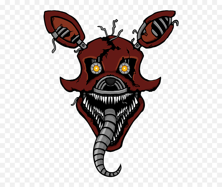 Nightmare Foxy Head Drawing - Fnaf Nightmare Foxy Drawing Png,Five Nights At Freddy's Png