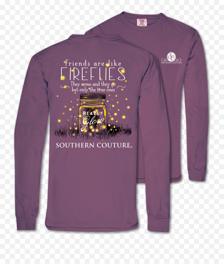 Southern Couture Friends Like Fireflies Berry Ls Png