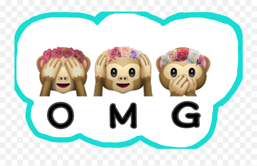 Omg Ohmygod Monkey Emoji Flowercrown Monkeyemoji Repost - Emoji Oh My God Png,Monkey Emoji Png