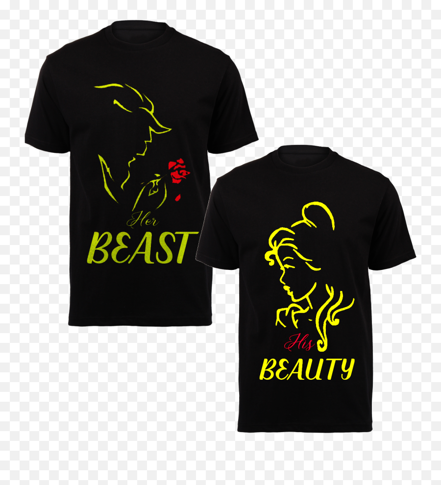 Beauty And The Beast Couples T - Shirts Available Now Active Shirt Png,Beauty And The Beast Logo Png