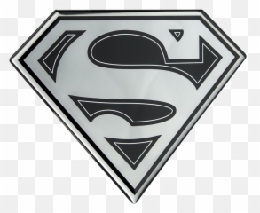 Superman Logo Black And Chrome Lensed - png