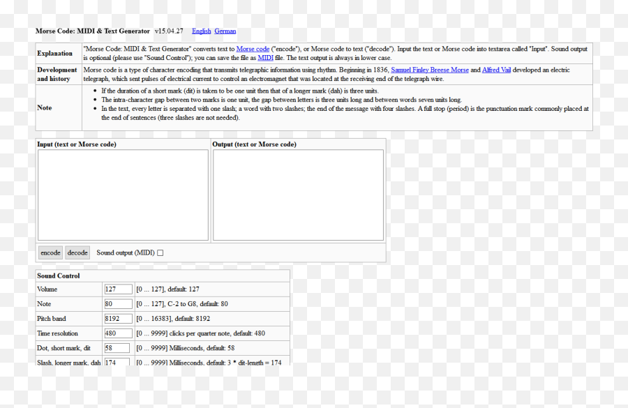 Morse Code Midi And Text Generator - Ham Radio Stop Amateur Screenshot Png,Quarter Note Png