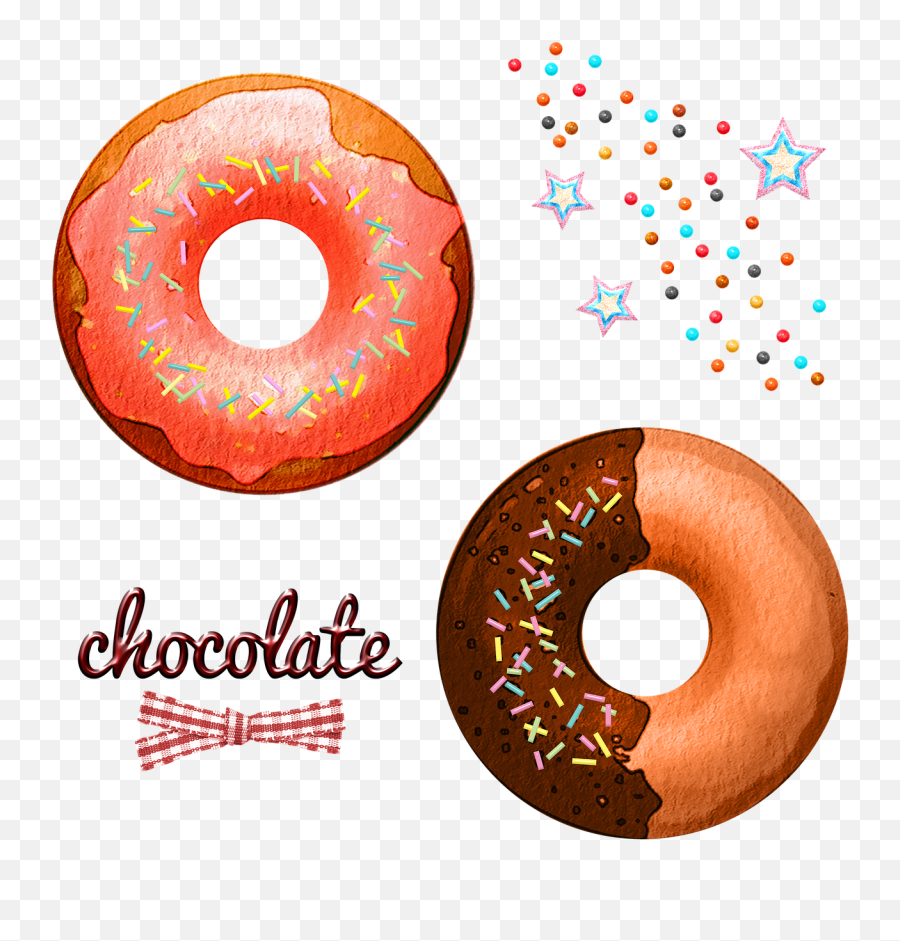 Watercolor Donuts Sweets Chocolate - Free Image On Pixabay Circle Png,Donuts Transparent Background