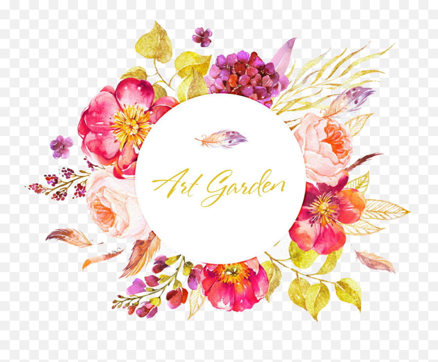 Download Artgarden - Watercolor Flower Circle Png,Floral Circle Png