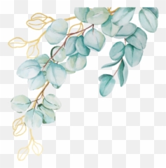 Elegant Teal And Gold Eucalyptus Wedding Program Zazzle - Eucalyptus Dusty Teal Blue Wedding Png,Eucalyptus Png