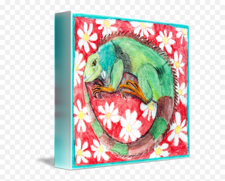 Iguana With Daisies - Common Chameleon Png,Iguana Transparent Background