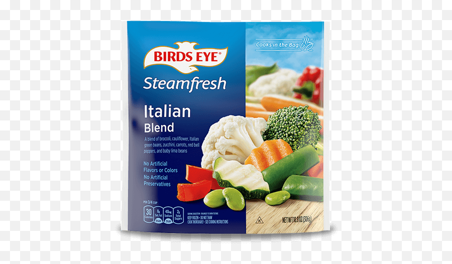 Italian Blend Steam Bag Mixed Vegetables Birds Eye - Birds Eye Frozen Peas Nutrition Png,Vegetables Transparent