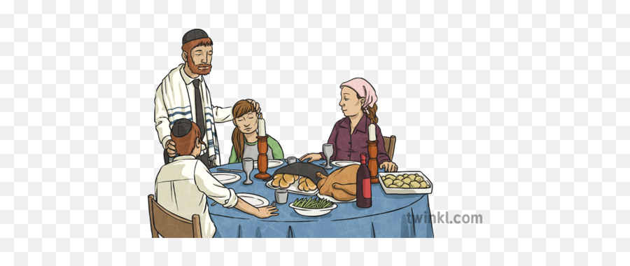 Shabbat Meal Illustration - Twinkl Conversation Png,Meal Png