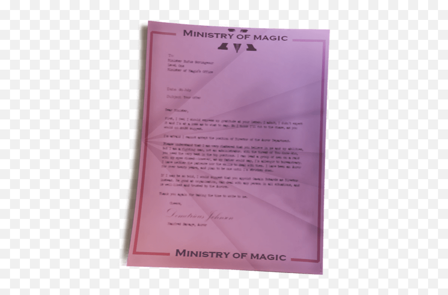 Ministry Memo - Harry Potter Ministry Of Magic Memo Png,Ministry Of Magic Logo