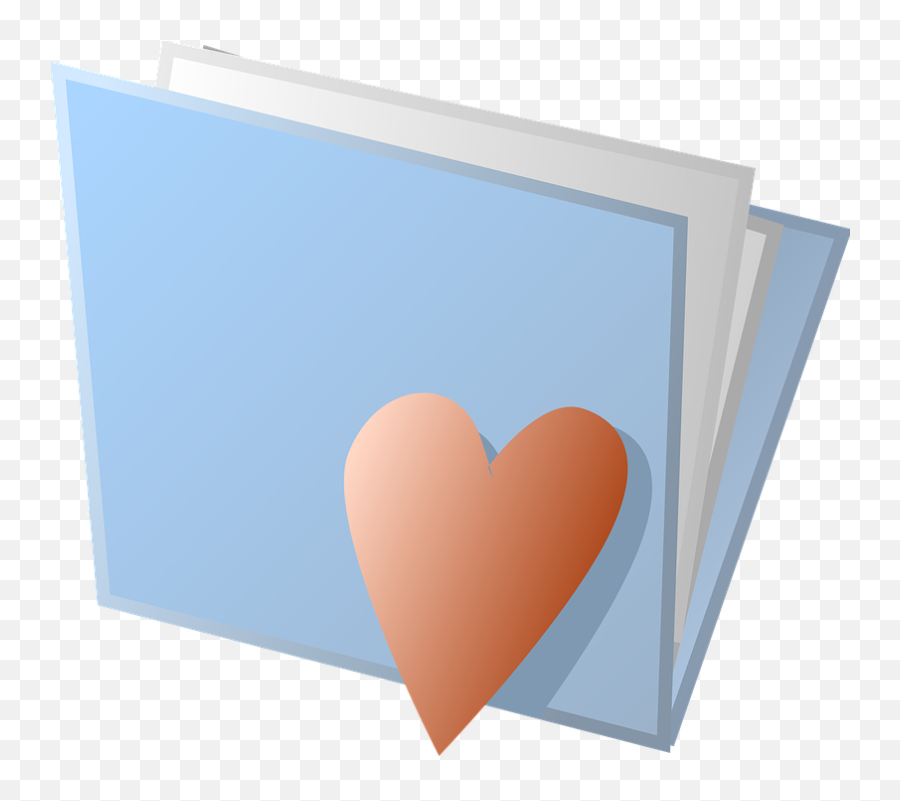 Blue Folder With Heart - Clip Art Transparent Cartoon Dossier Png,Blue Heart Icon