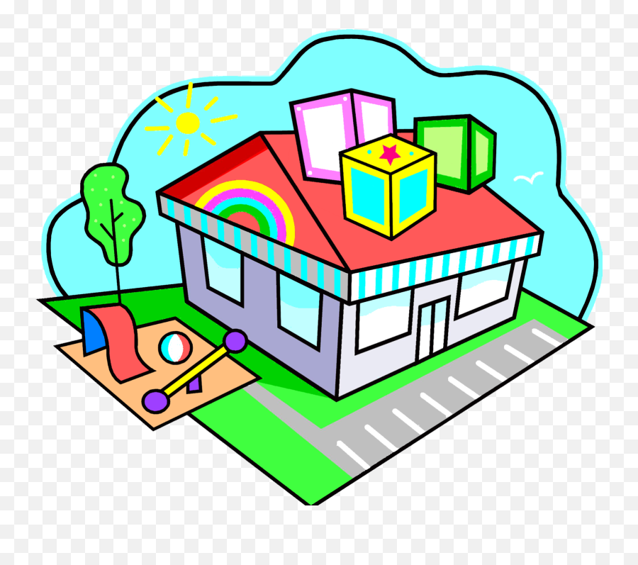 Download Hd Daycare House Clipart - Preschool Clip Art Kindergarten School Clip Art Png,House Clipart Transparent