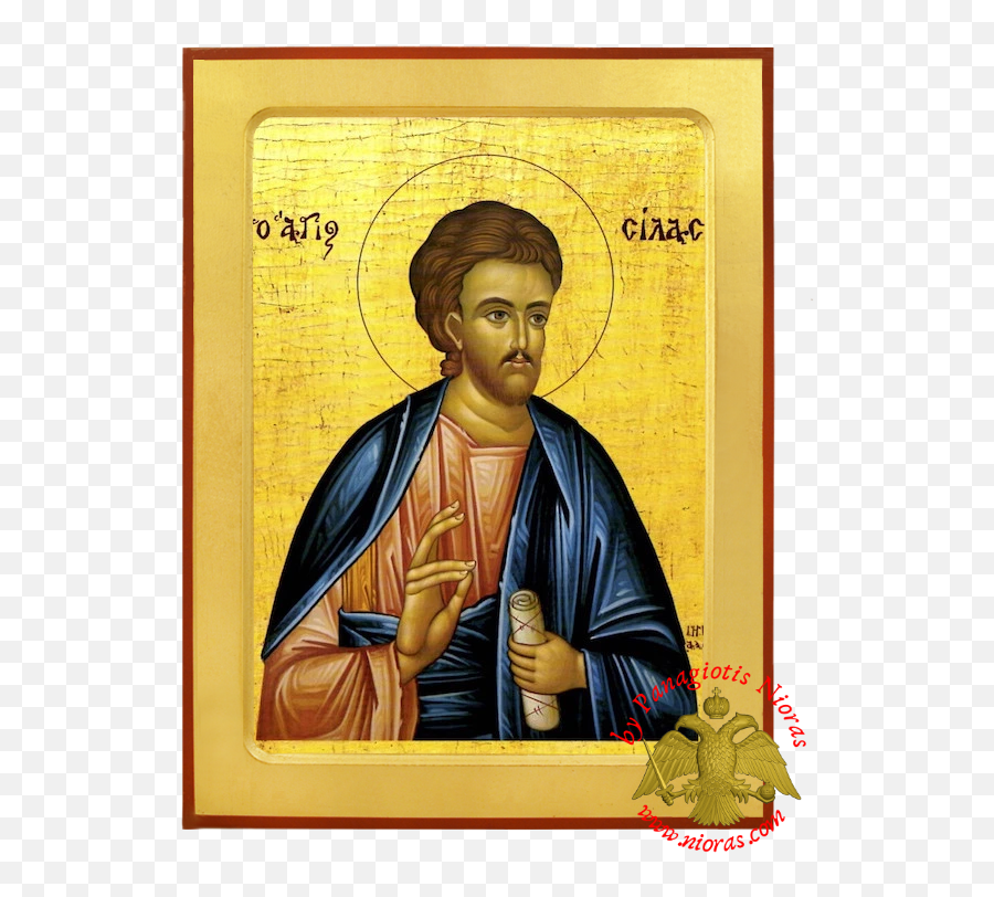 Apostle Byzantine Wooden Icon - St Silas Orthodox Icon Png,Icon St Isaac Syria