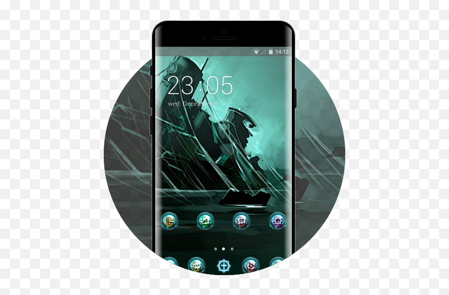 Dark Green Gothic Free Android Theme U2013 U Launcher 3d - Realme 3 Icon Packs Png,Gothic Icon