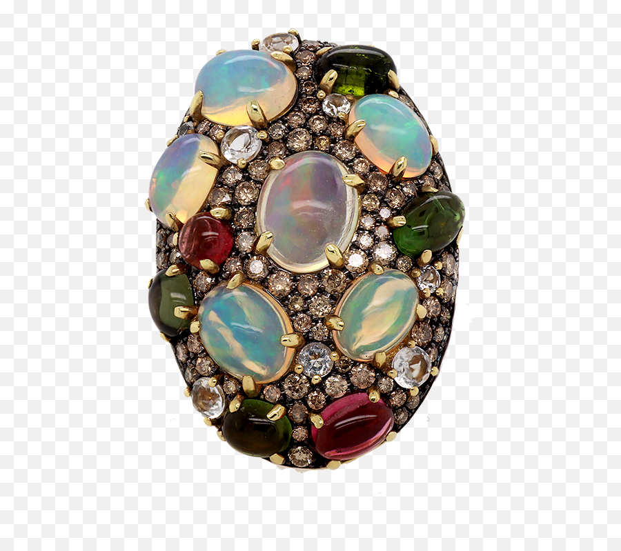 75 Off Glitter Road Opal Tourmaline U0026 Diamond Ring - Solid Png,Color Icon Glitter Singles