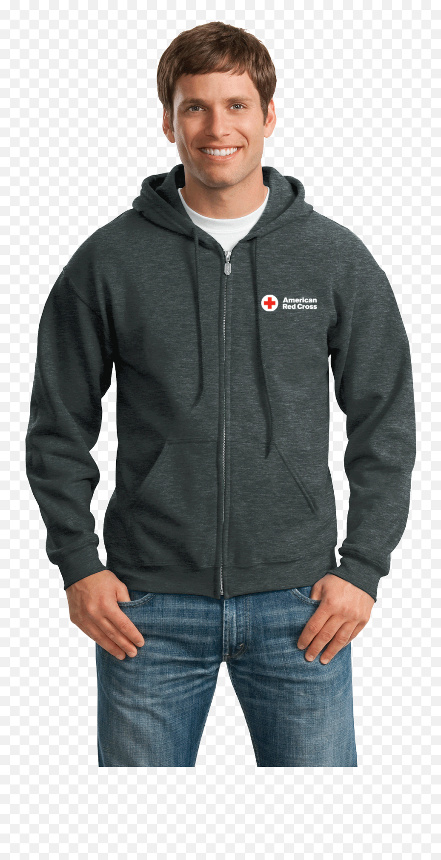 Unisex Zip Up Hoodie With Arc Logo Red Cross Store - 18600 Gildan Png,Icon 1000 The Hood Jacket