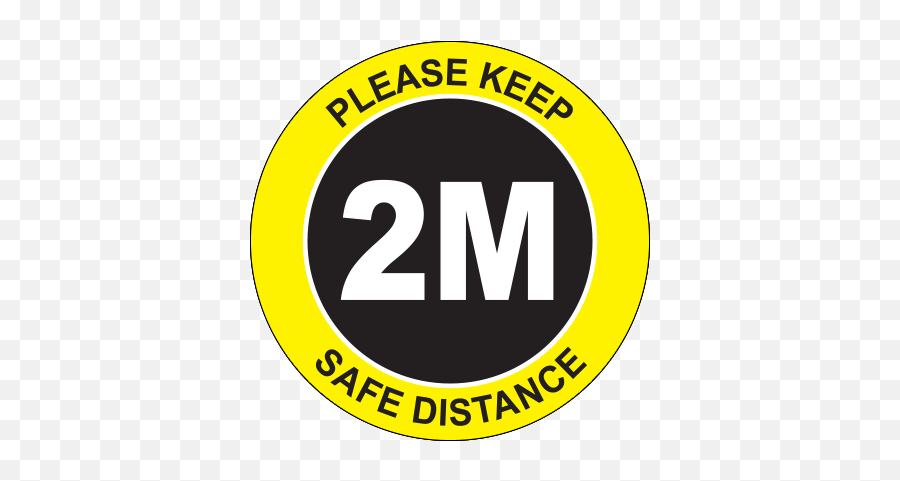 Please Keep Safe Distance 2m Circle Floor Sign U2014 Vizocare - Please Keep 2m Distance Sign Png,Dance Icon 2