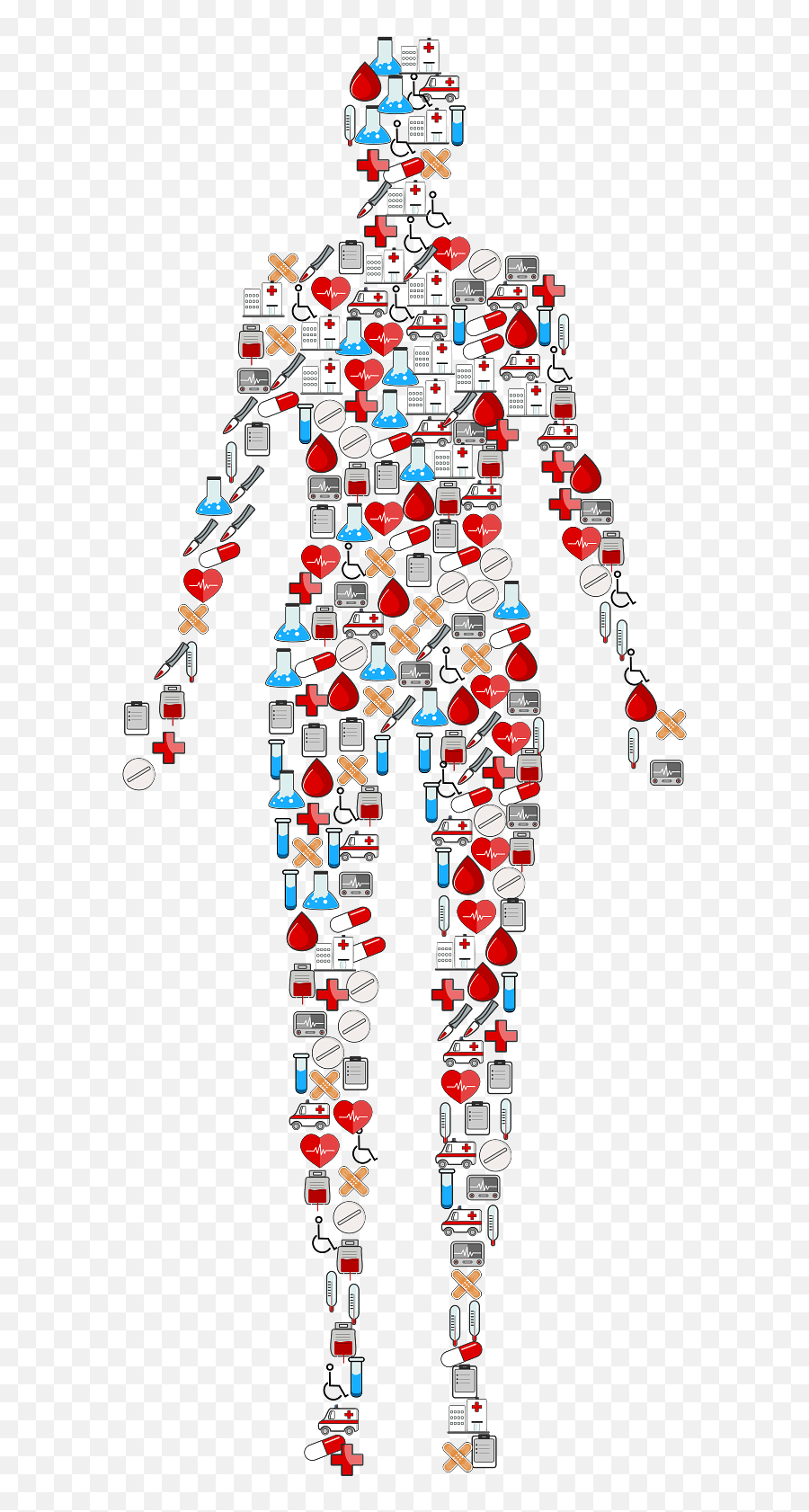 Human Body Made With Medical Icons Transparent Png - Stickpng Human Body Image Icon,Medical Icon