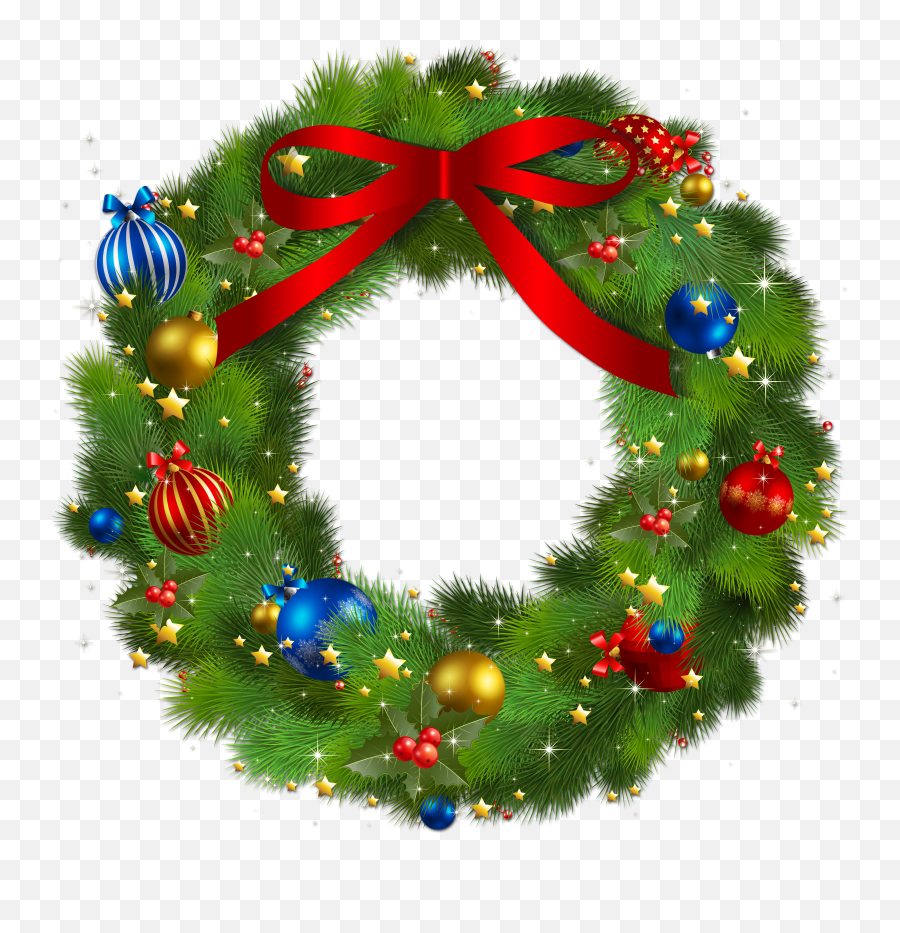 Christmas Wreath Bow Png Free - Christmas Wreath Clip Art,Christmas Reef Png