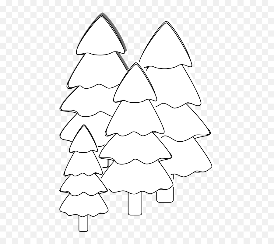 Trees Fir White - Free Vector Graphic On Pixabay Gambar Pohon Cemara Hitam Putih Png,Snow Trees Png