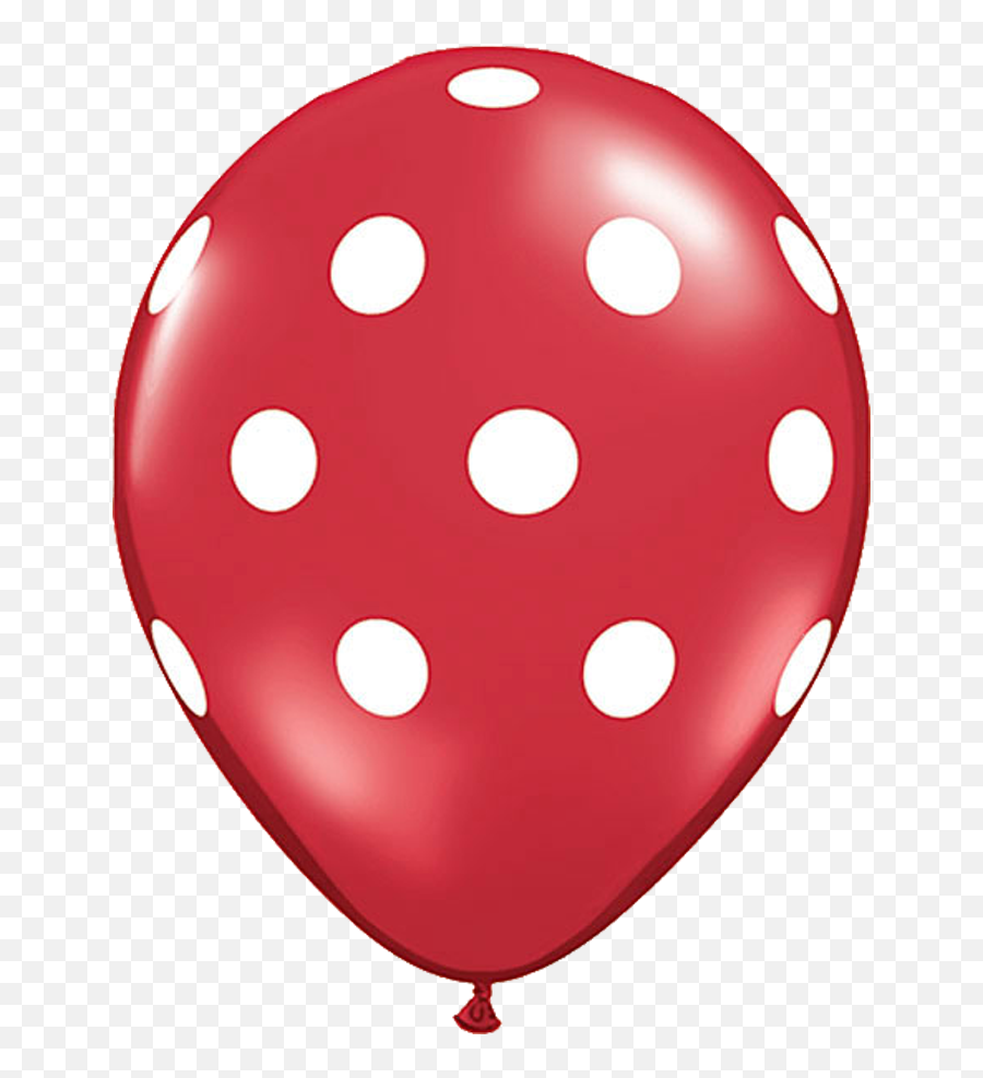 11 Red Polka Dot Balloon - 6 Pack Balloon Polka Dots Png,Red Balloons Png