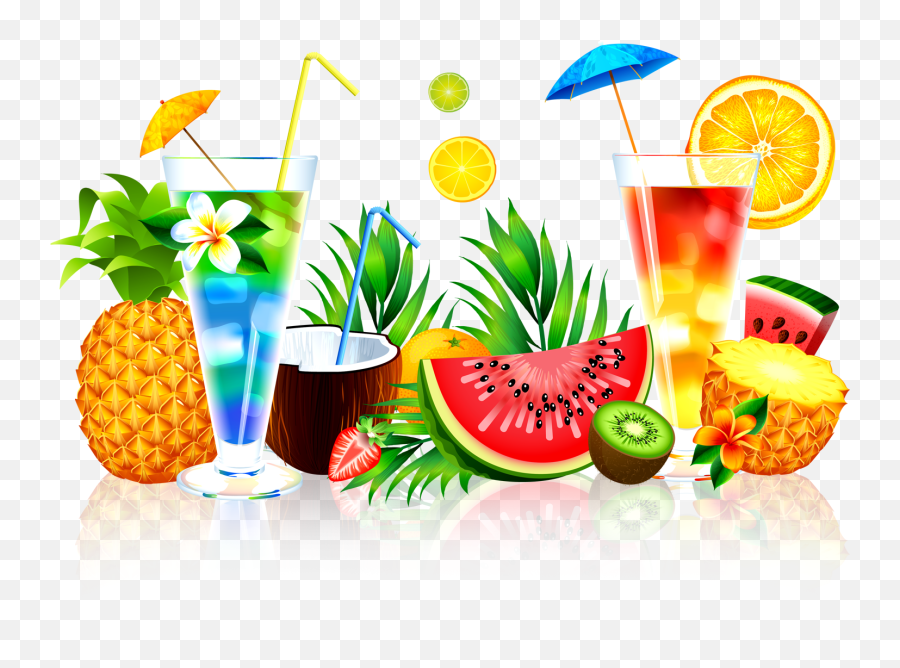 Download Summer Juice Fruit Watermelon Pineapple Hd - Fruit Juice Vector Png,Pineapple Clipart Png