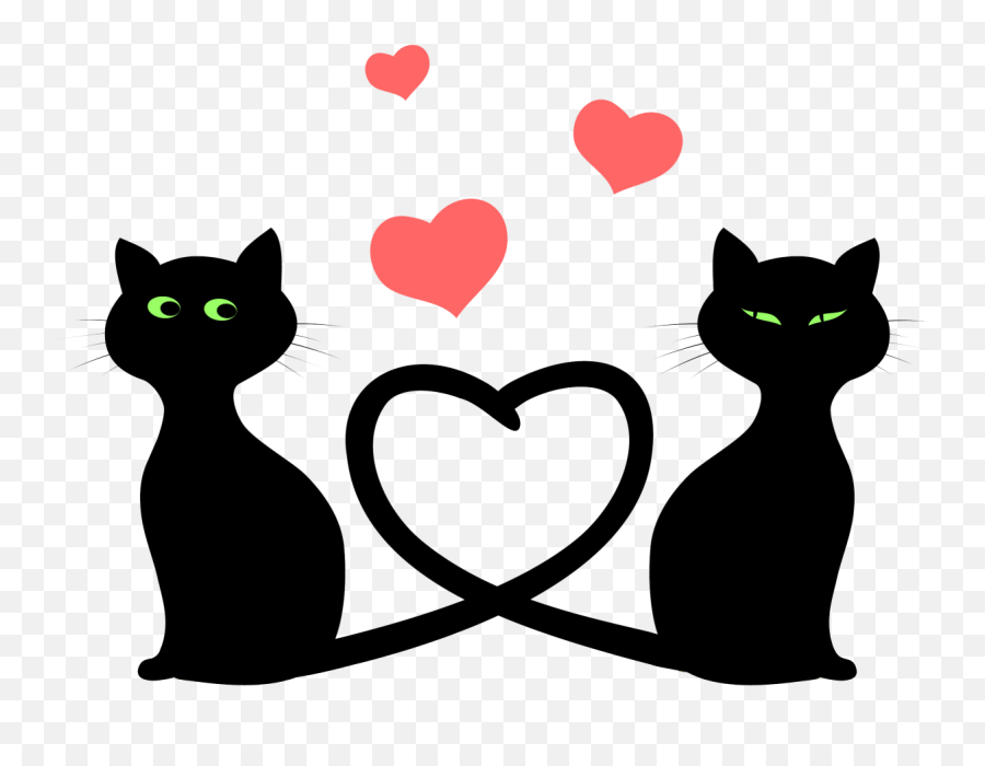 Download Cat Silhouette Images - Love Cats Full Size Png Cats In Love,Cats Transparent