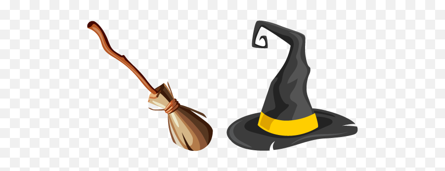 Witch Broom And Hat Cursor - Illustration Png,Witch Hat Transparent