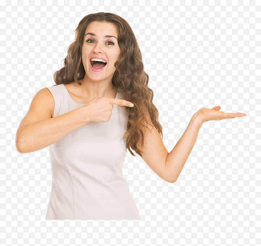 Girl Pointing Finger Png - Happy Girl Transparent Background,Pointing Png