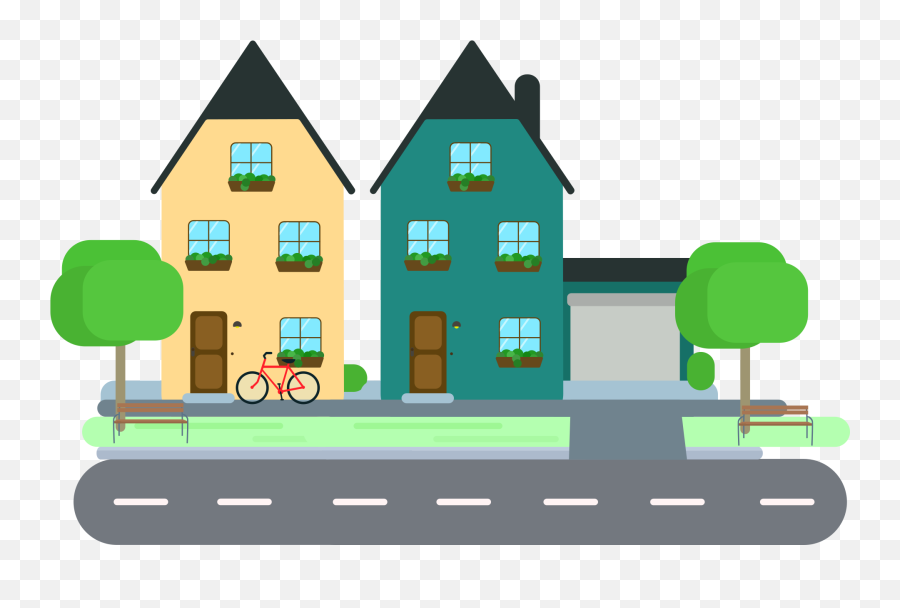 Design Neighborhood Clipart House Clip - Neighborhood Clipart Png,House Cartoon Png