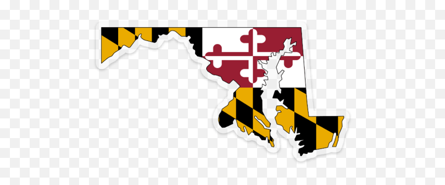 Transparent Maryland Map Sticker - Maryland State Flag Png,Maryland Flag Png