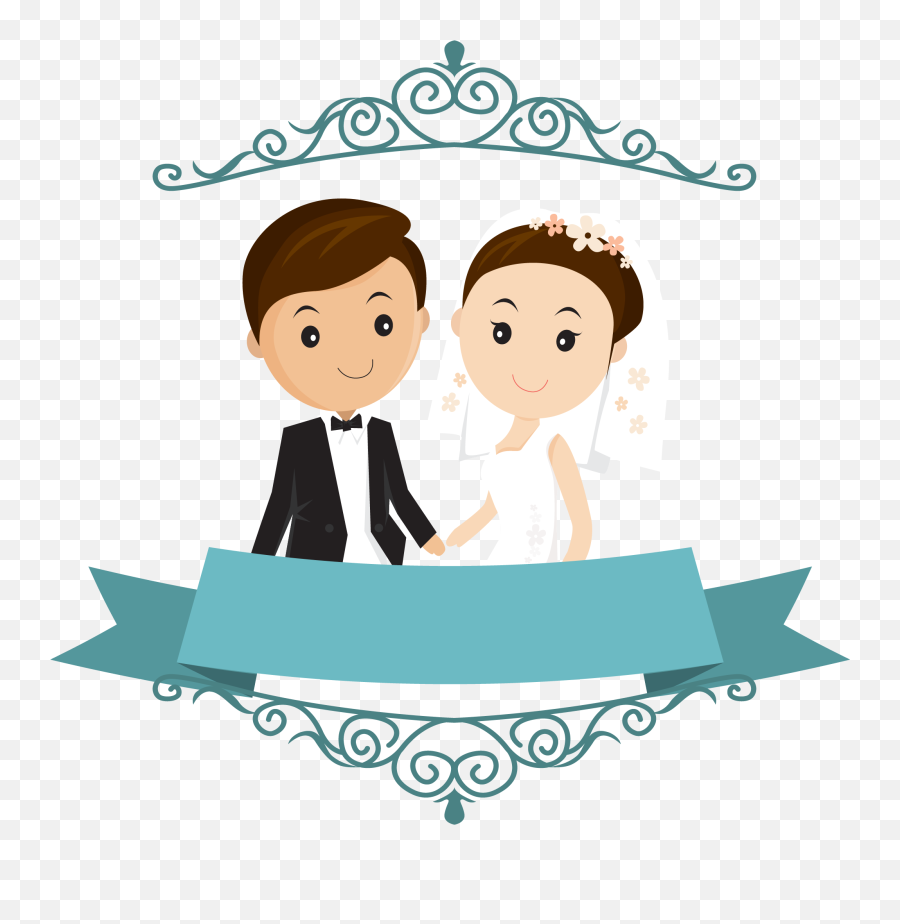 Wedding Png Clipart Bride And Groom - Cartoon Wedding Couple Png,Bride Png  - free transparent png images 