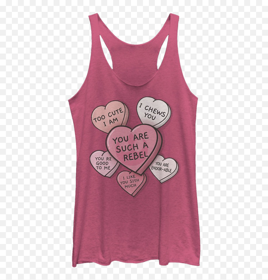 Ladies Candy Hearts Star Wars Racerback Tank Top Png