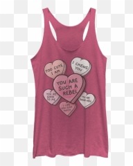 Ladies Candy Hearts Star Wars Racerback Tank Top Png