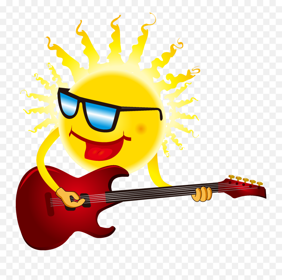 Sunlight Clipart Artistic - Sun Vector Free Transparent Sun Playing Guitar Clipart Png,Sun Vector Png