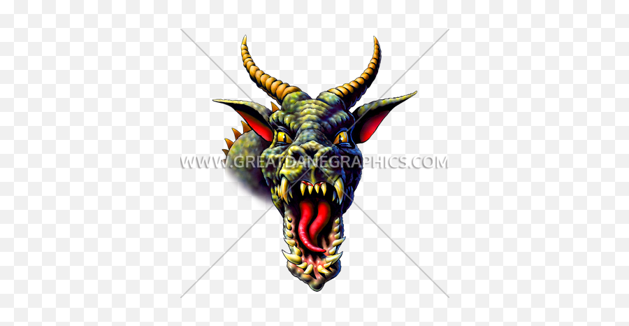 Dragon Head Front Production Ready Artwork For T - Shirt Illustration Png,Dragon Head Png