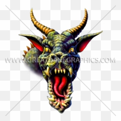 Dragon Head Front Production Ready Artwork For T - Shirt Illustration Png,Dragon Head Png