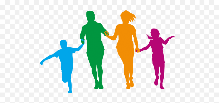 5k Run Running Fun Parkrun The Color - Family Walk Family Running Silhouette Png,Fun Png
