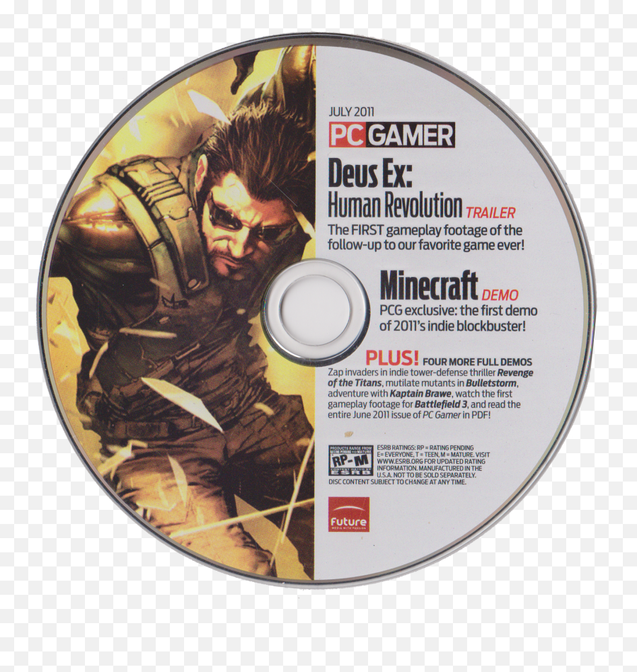 Pc Gamer Cd - Roms 2011 Future Us Inc Free Download Pc Gamer Png,Deus Ex Human Revolution Icon