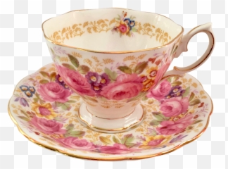 Royal Albert Bone China Serena Pink Rose Garland Teacup And - Saucer Png,Tea Set Png
