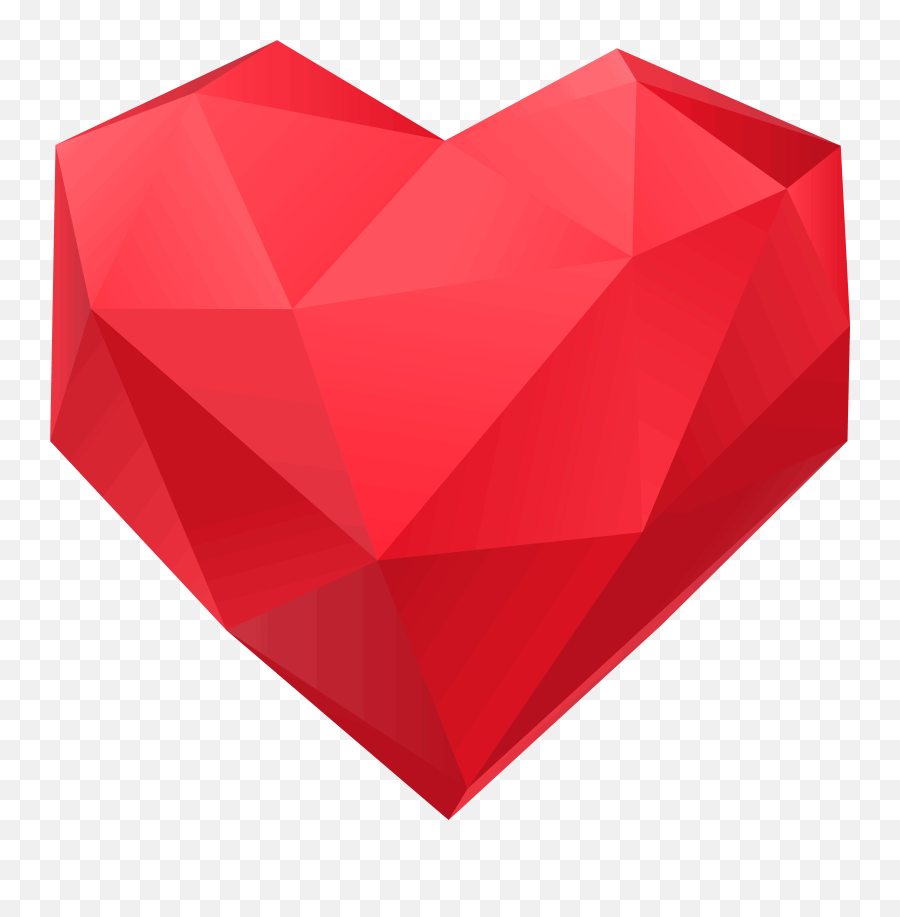 Asymmetrical Heart Png Clipart - Origami,Transparent Heart Clipart