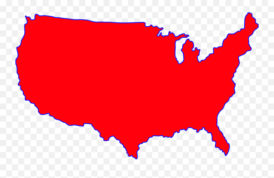 Us Map Icon Png - Outline Silhouette United States,United States Map Transparent