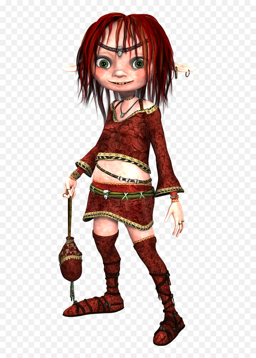 Elfpursesmilingfunnyred Hair - Free Image From Needpixcom Portable Network Graphics Png,Red Hair Png