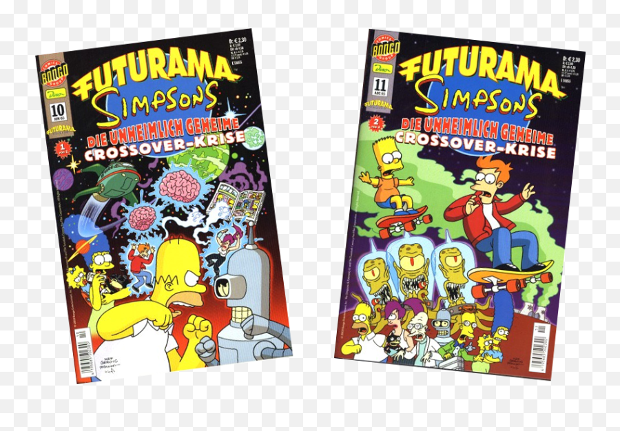 Download Hd Futurama Simpsons Crossover German Logo - Futurama Simpsons Infinitely Secret Crossover Crisis Png,Simpsons Logo Png
