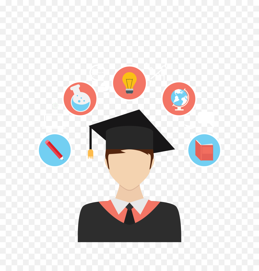 College Student Vector Png Clipart - College Graduate Clipart Png,College Png