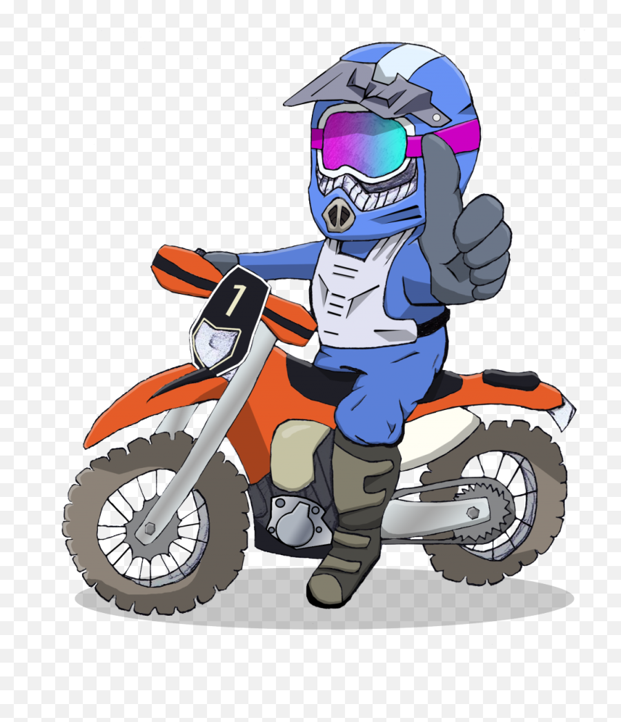 Cartoon Dirt Bike Rider - Dirt Bike Guy Cartoon Png,Bike Rider Png