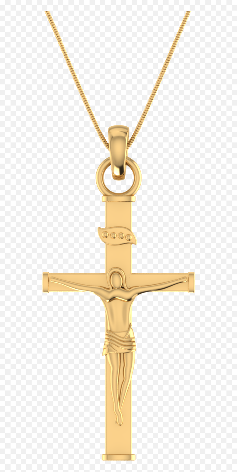 Charming Holy Cross Design Gold Pendant Png
