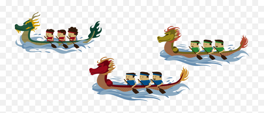 Dragon Boating Png Clipart - Dragon Boat Cartoon Gif,Cartoon Boat Png