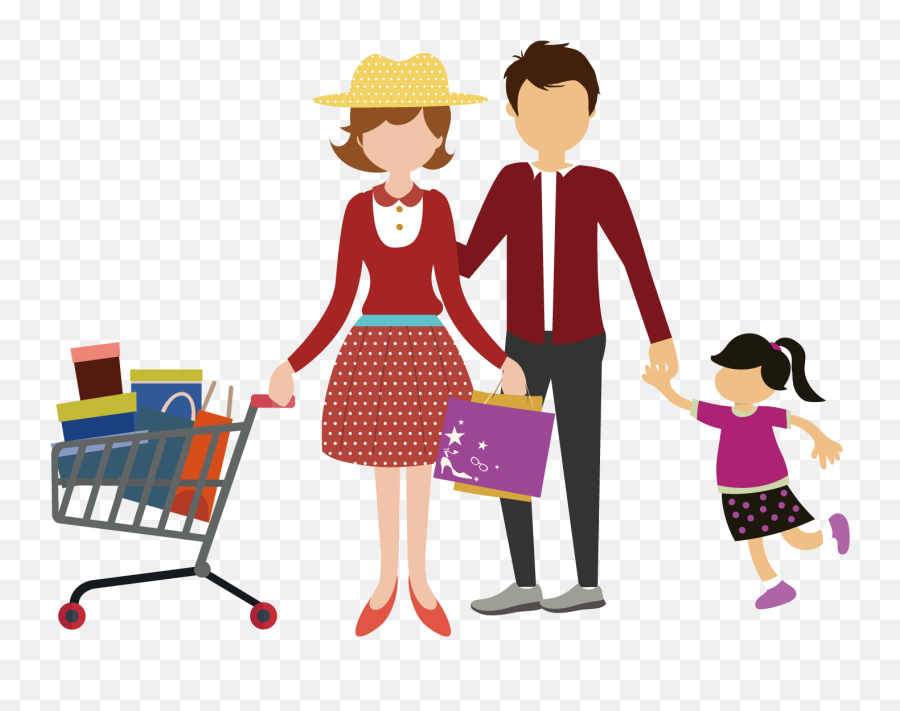 Download Shopping Cart Family Clip Art - Family Shopping Png,Family Png