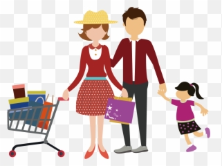 Download Shopping Cart Family Clip Art - Png