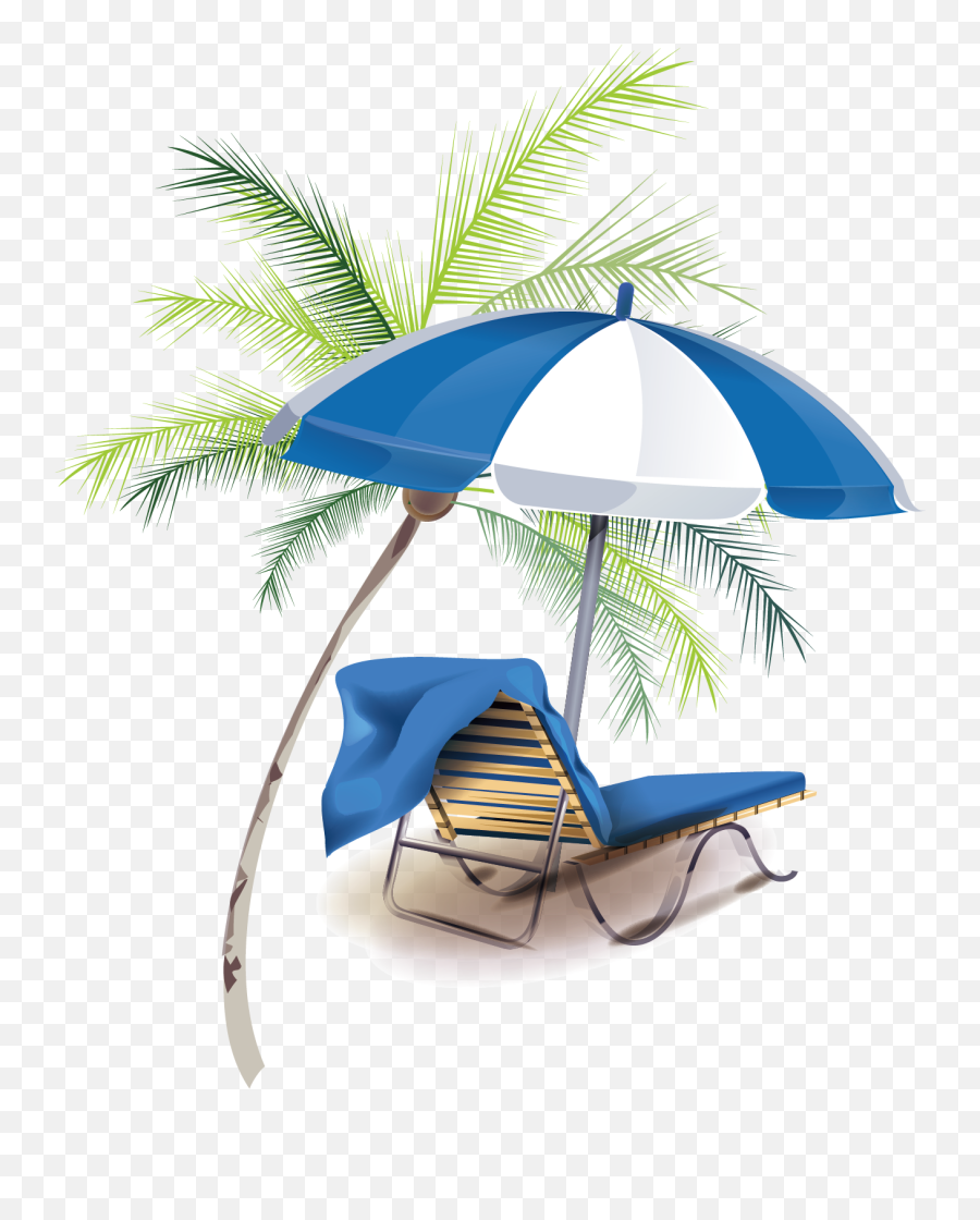 Hd - Chair Umbrella Beach Blue Png,Vacation Png